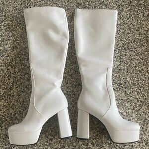 White GoGo Boots